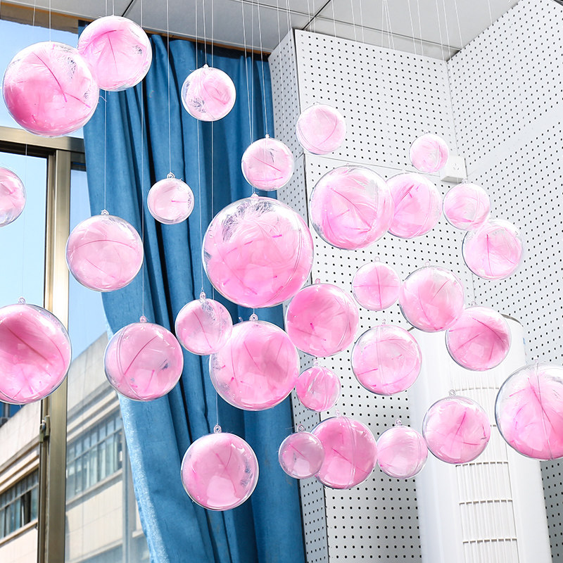 Shop Adornment Storefront Arrangement Acrylic Hollow Ball Transparent Ball Plastic Hanging Ball Suspended Ceiling Ceiling Pendant