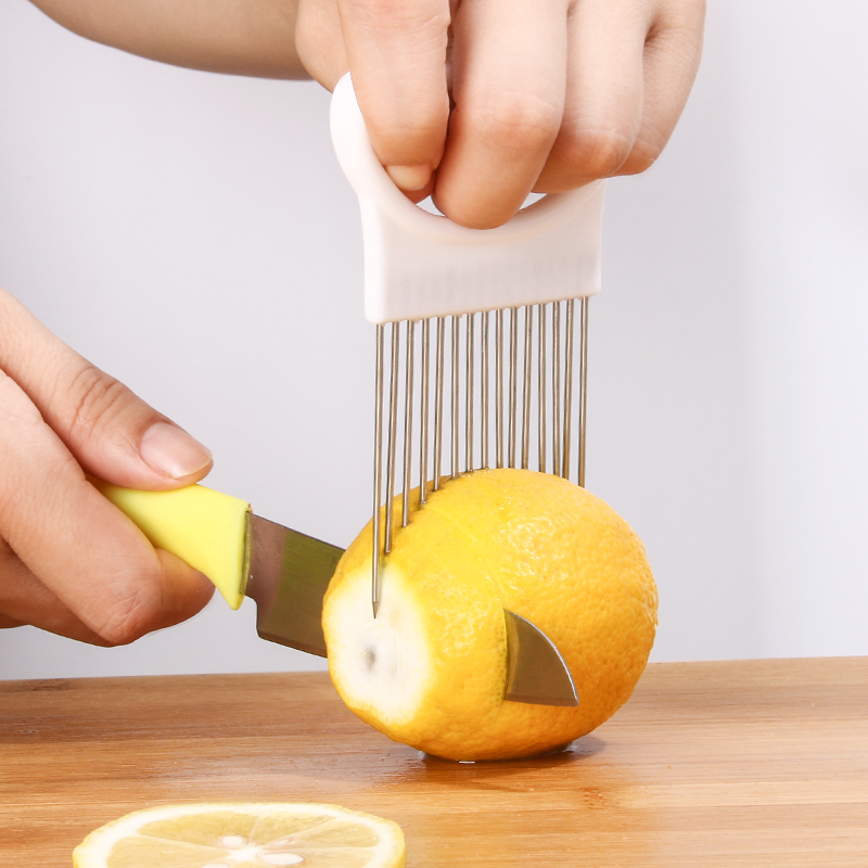 Cut lemon slice artifact cucumber cut handcuff anti-cut handheld fixture orange onion slice fixed fork equivalent