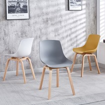 Nordic simple fashion negotiation office leisure light luxury milk tea hot pot restaurant solid wood backrest thickened lazy dining table and chairs