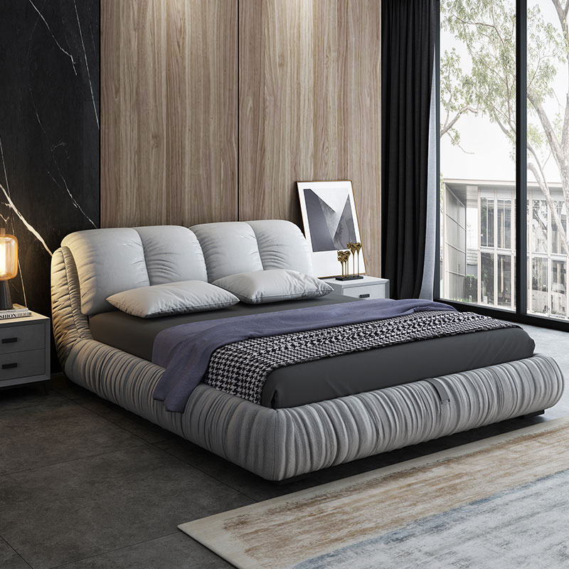 Nordic Bart double bed minimalist modern master bedroom tatami soft bag wedding bed inwind tennis red 1 8 m large bed