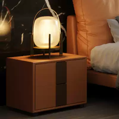 Bedside table simple modern ins Wind light luxury bedroom simple storage cabinet leather art bedside table bedroom locker