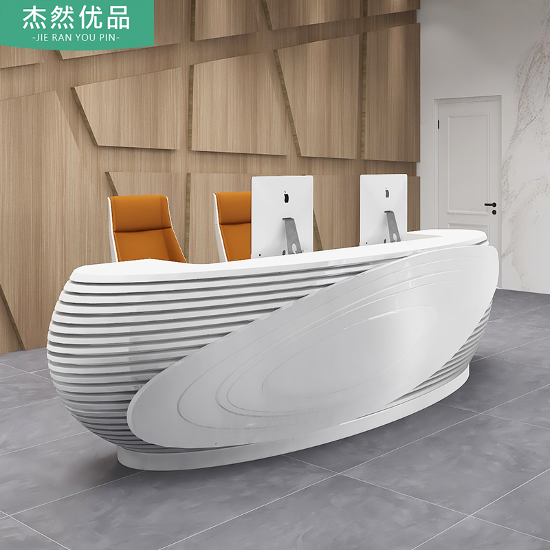 Paint reception desk reception desk white curved hotel cash register creative fashion furniture beauty salon bar