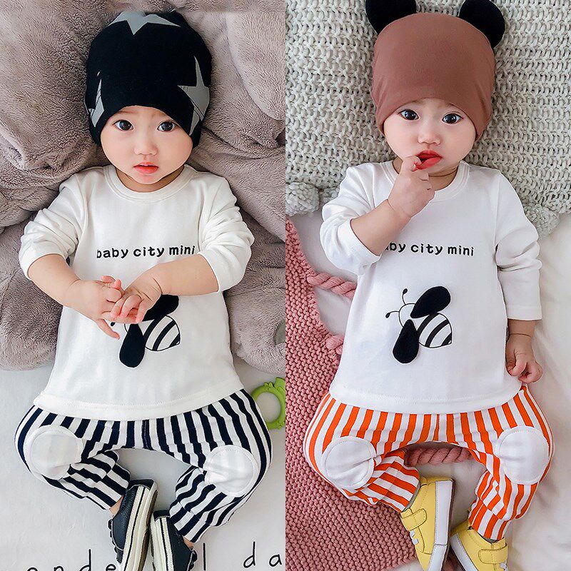 UK next kid Baby autumn kits Two men and women Baby clothes Han version Tide Card Pure Cotton Thin AUTUMN CLOTHING