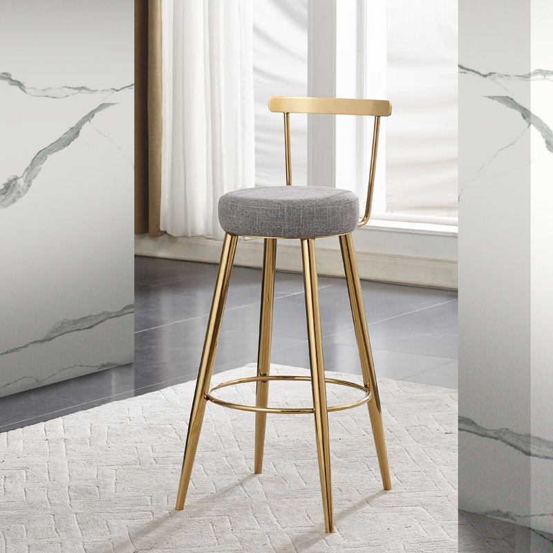 High chair sub bar chair light and luxurious home stainless steel bar chair modern minimalist island table Chair High footstool bar stool
