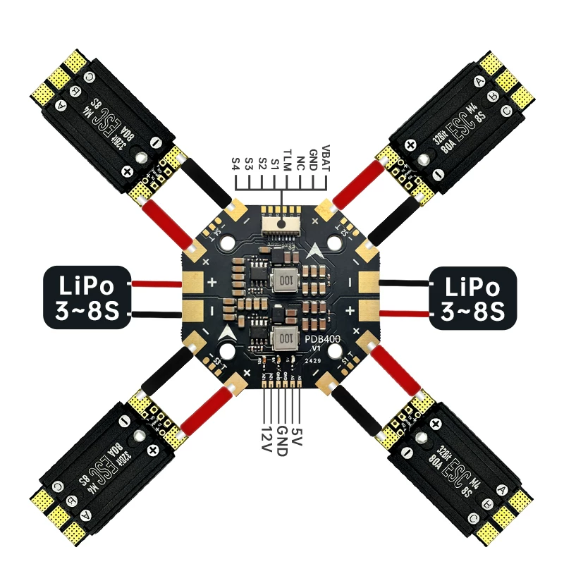Aocoda-RC 70A/80A 3~8S одноэлектронный регулятор скорости FPV беспилотника для летательного аппарата моделируемого дрона