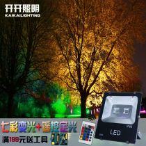 -led color floodlight outdoor waterproof rgb colorful automatic color changing spotlight garden garden landscape green Photo