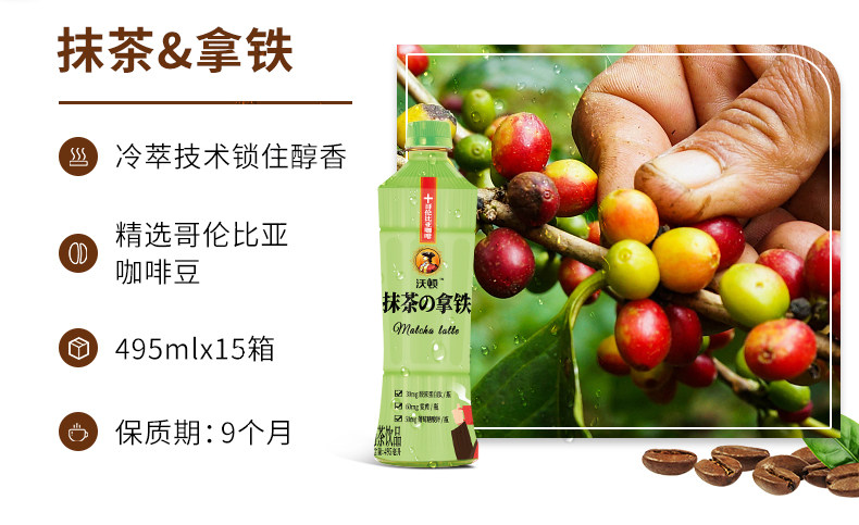 中国男篮合作品牌 中沃 拿铁咖啡奶茶 495ml*15瓶 图7