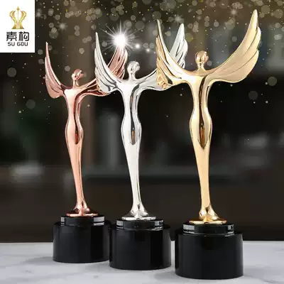 Oscar Golden Trophy Customized Angel Metal Trophy Customized Charity Awards Beauty Pageant