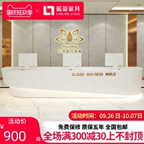 Company paint front desk desk desk simple modern curved beauty salon company cashier counter welcome bar