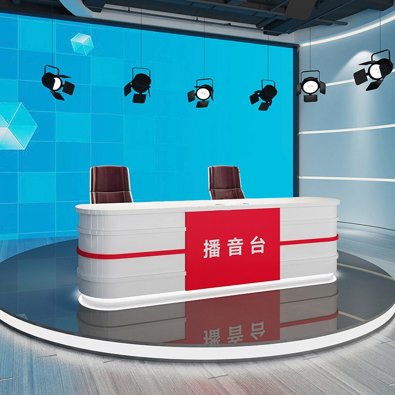 Anchor station broadcast table host broadcast live station children's eloquence training class news studio interview table