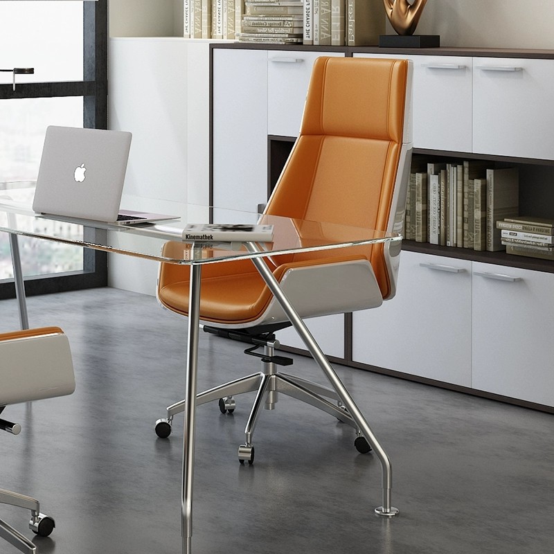 Blue Lingying Modern Leather Solid Wood Chair Chair Heightback fashion lift office chair