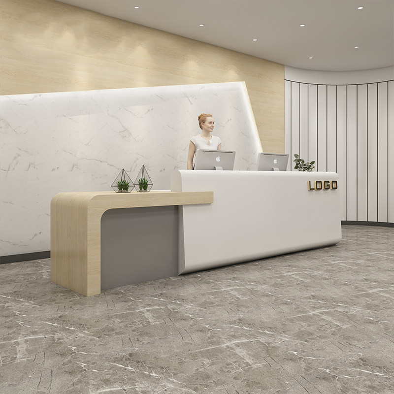 Blue Ryings Baking Lacquer Minimalist Company Front Table Beauty Salon Bar Counter Service Cashier Counter Modern Office Reception Desk Customised