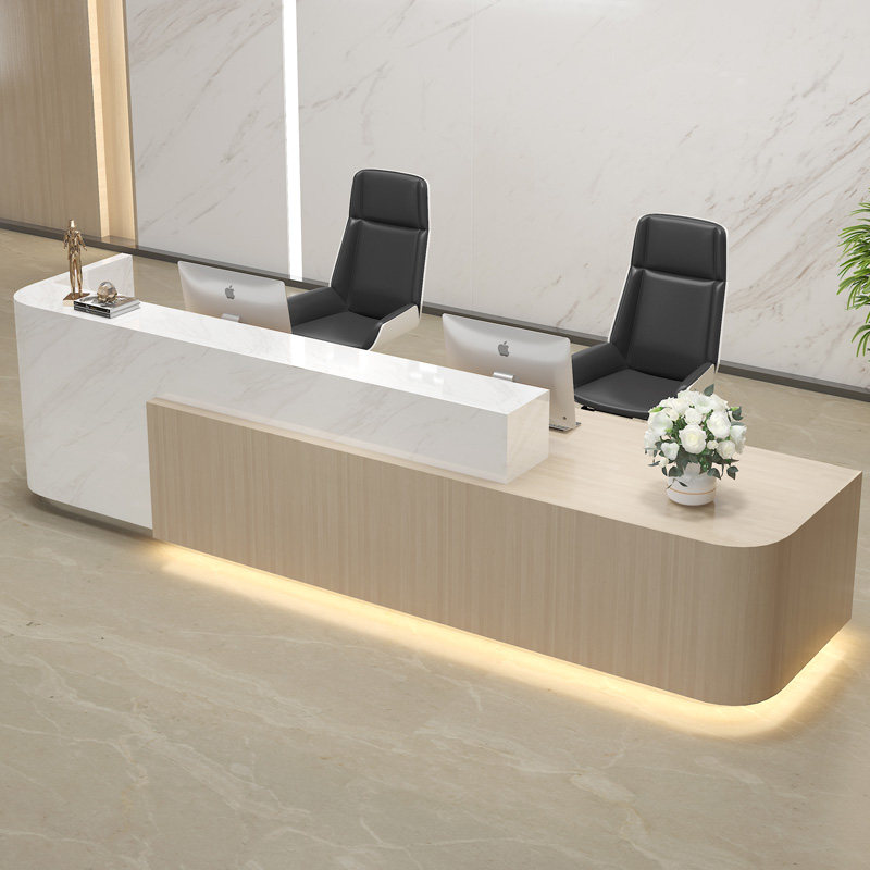 Blue Rhombus Modern Brief Company Front Desk Desk Desk Consultation Desk Office Bar Desk Beauty Institute Reception Desk Customised