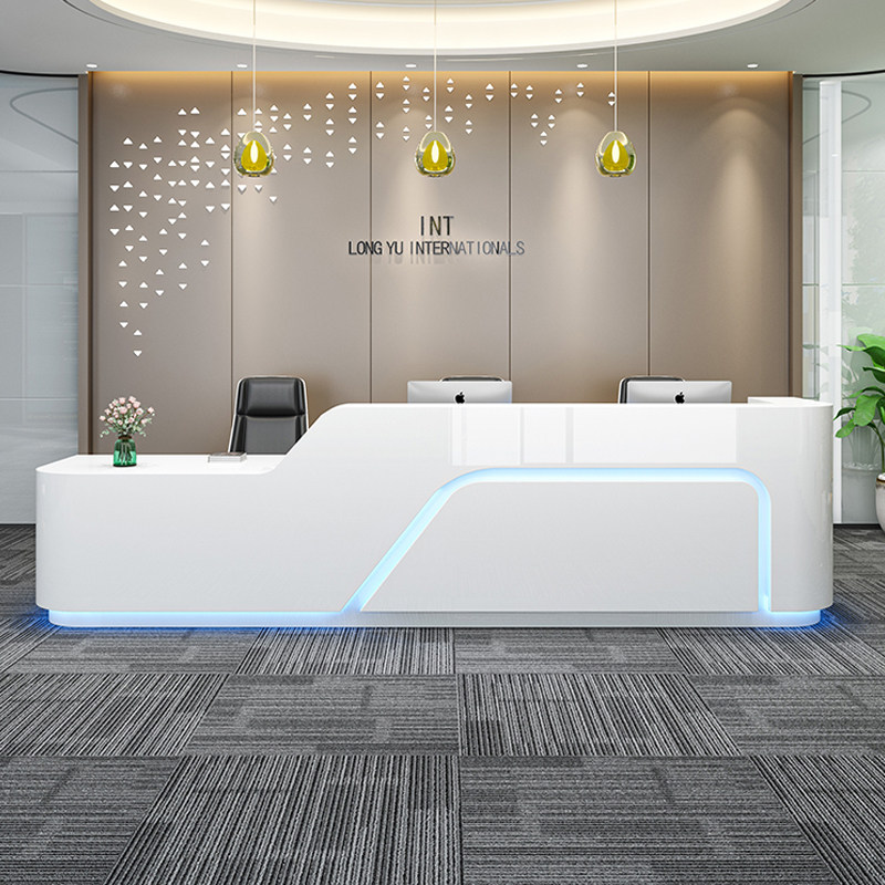 Simple modern company paint front desk fashion special-shaped reception desk hotel creative welcome cashier desk consultation bar