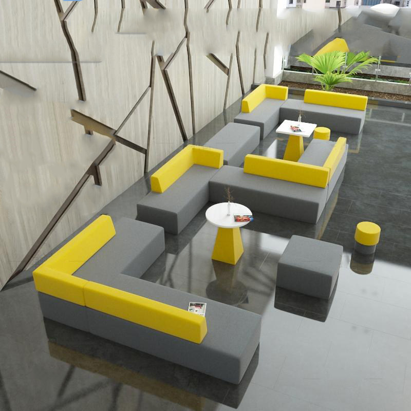 Modern Minimalist Training Institution Reception Lounge Creative Business Guest Office Education Sofa Tea Table Composition