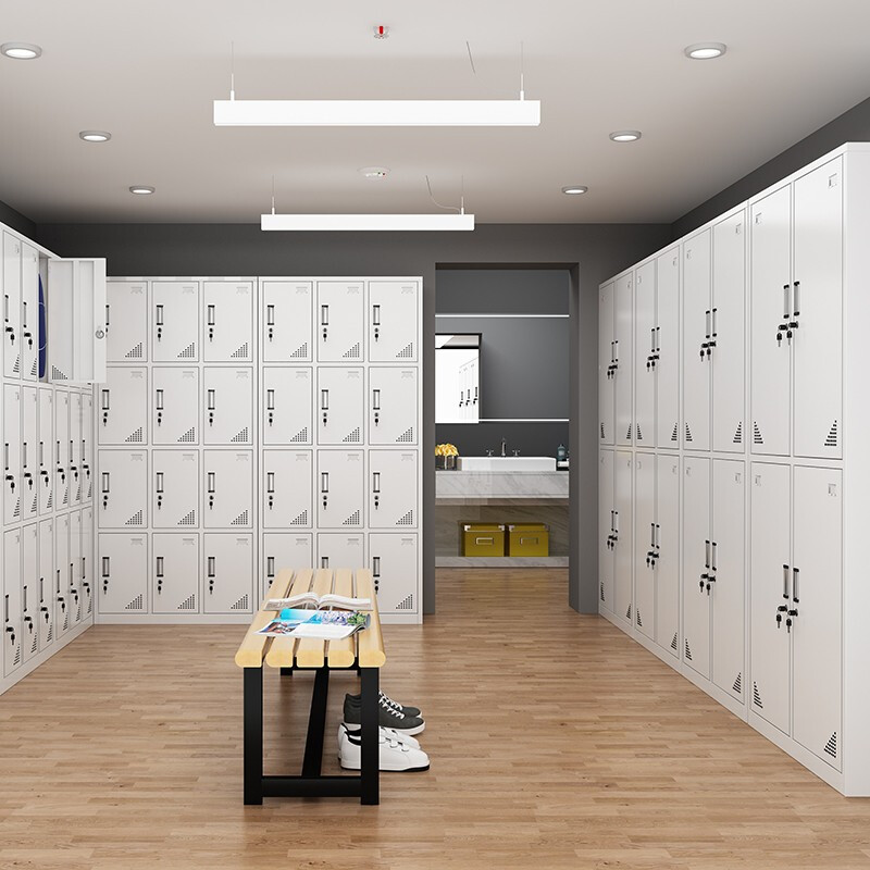 More wardrobe with lock thickened Multi-door Bowl Tray Cabinet Bathroom Bathhouse Tin Wardrobe Workshop Factory Shoe Cabinet Staff Holding Cabinet