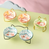 猫咪吃饭斜口陶瓷猫碗幼猫猫水碗宠物狗狗碗护颈防打翻饭碗猫食盆