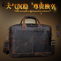 European Station Luxury Bags Bag Men Mad Mapleather Large Capacity Briefcase 16 Inch Computer Bag Genuine Leather Mens Handbag