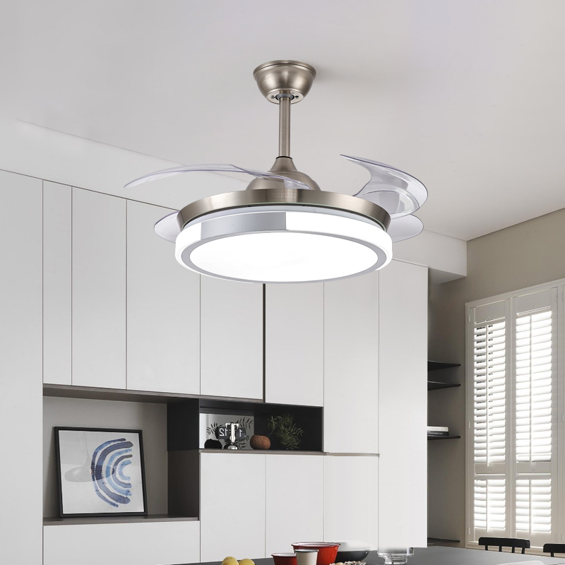 Yingshang invisible ceiling fan lamp living room dining room suspended ceiling ceiling fan lamp integrated household silent electric fan chandelier Zhongshan lamps