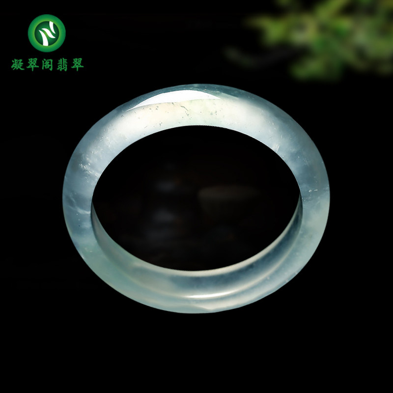 Ningcui Pavilion Myanmar natural jade bracelet jade bracelet is ice waxy ice glass ice bracelet with certificate identification