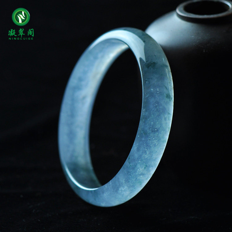 Private shooting is invalid, live special shooting jadeite ice seed Myanmar jade bracelet floating blue flower bracelet A cargo belt certificate identification - Taobao