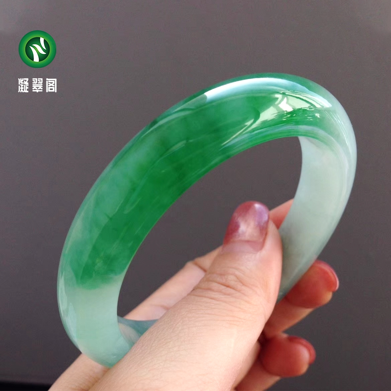 Natural Jade Bracelet Ice Species Floating Green Jade Bracelet Factory Direct Selling Women's Live Yang Green Belt Certificate Appraisal
