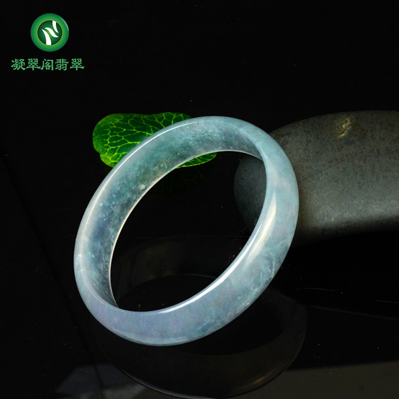 Ningcuige Natural Jade Jade Bracelet Ice Wave Burmese Emerald Green Flower Bracelet Live Band Certificate Identification - Taobao