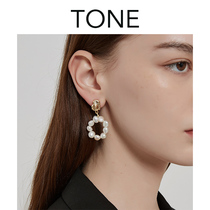 No ear hole into the natural Baroque pearl ring ear clip mosquito coil coil French advanced temperament ins Korea