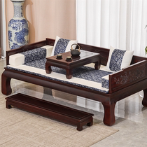 New type of bed modern minimalist around three sets with kang a few full solid wood meditation furniture retro living room for drinking tea