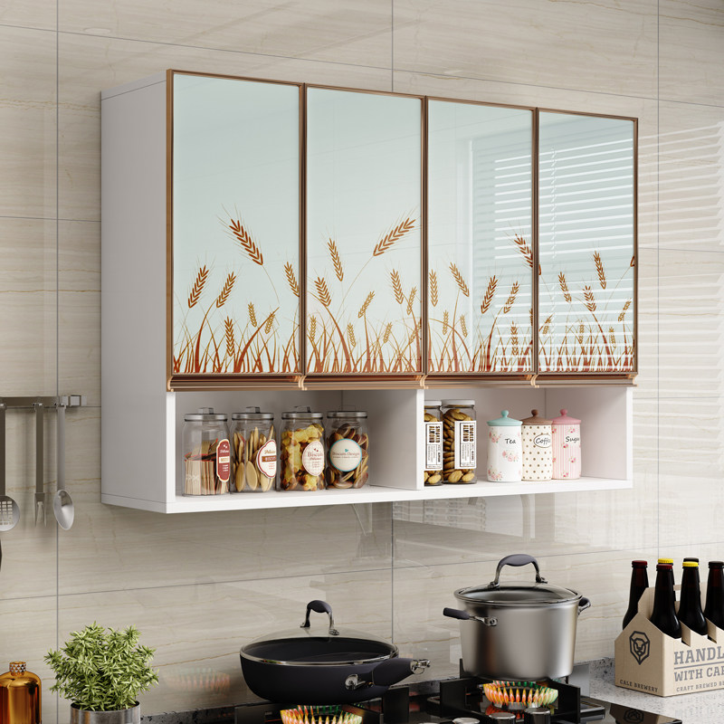 Light luxury kitchen wall cabinet creative fashion dining room wall cabinet Nordic wall storage cabinet closed artistic sense