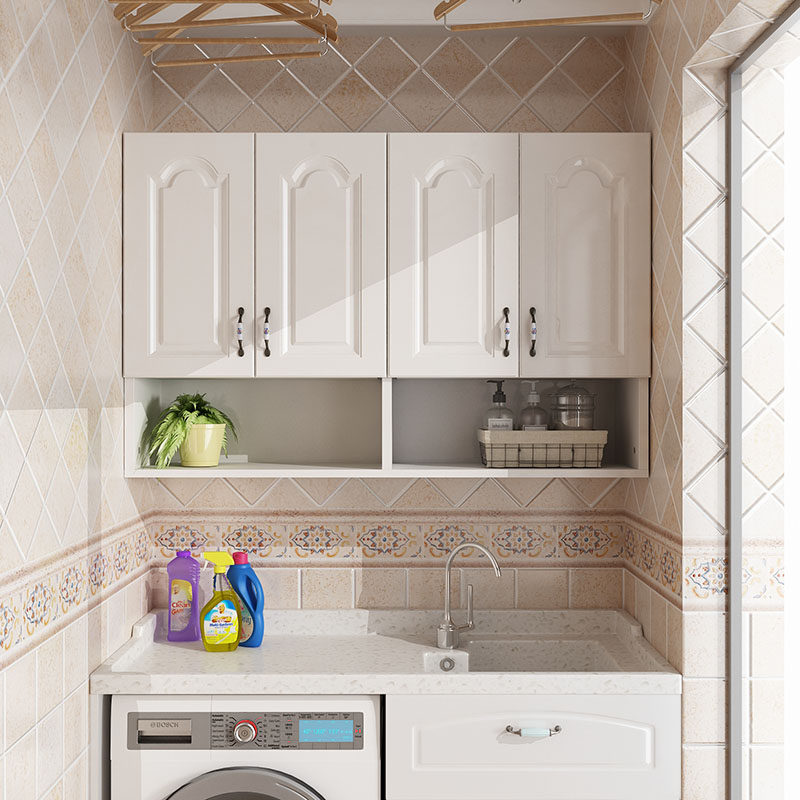 Kitchen Hanging Cabinet Small House Type Balcony Washing Machine Upper-hanging containing cabinet hearth Wall Cabinet Creative Rental House Small