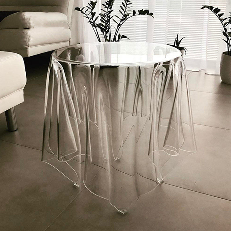Transparent acrylic suspended table minimalist fashion creative talks table clothing shop designer table light extravagant living room