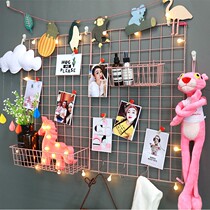 ins grid photo wall decoration frame wall hanging wall combination free hole creative shelf Net red room layout