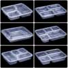 1250ml Four-Compartment Disposable Fast Food Box, Three-Compartment, Five-Compartment, Take-Out, Transparent, Business, Black, Compartmentalized Meal Packaging Box