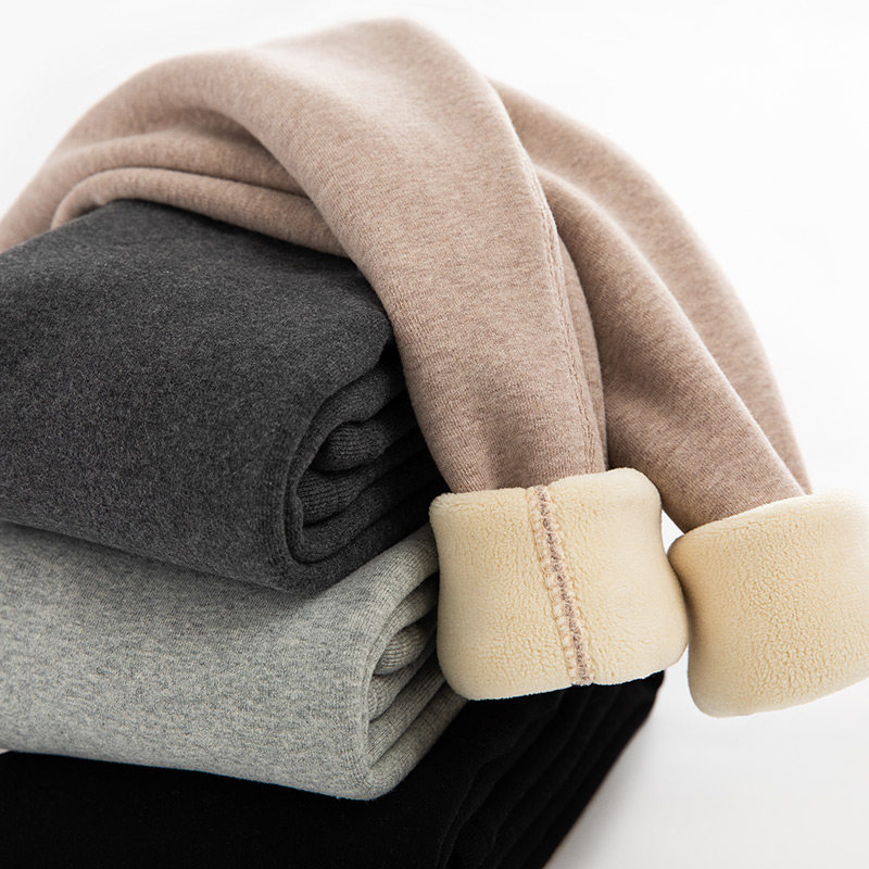 Girls' inner pants plus velvet thick outer wear foreign style children's warm pants high waist one velvet boy cotton pants winter