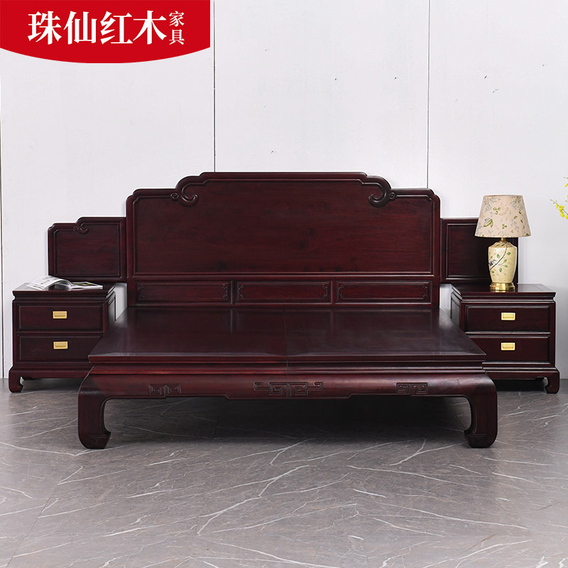 Red Wood Furniture Zambia Blood Sandalwood Double Man Bed Solid Wood Main Bedroom 1 8 m Luxury Large Bed Wedding Bed Light Extravaganza 