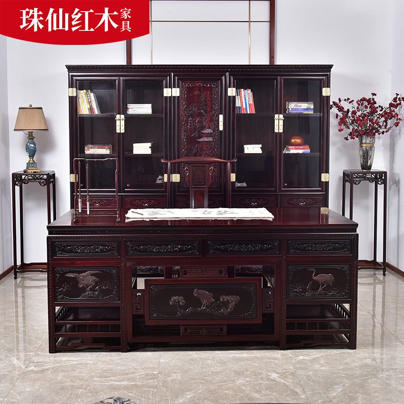 Studio Redwood Furniture Combined Ancient Lao Dazhuang Rock Bookcabinet Sculpture Ming Qing Classical Toed Huad