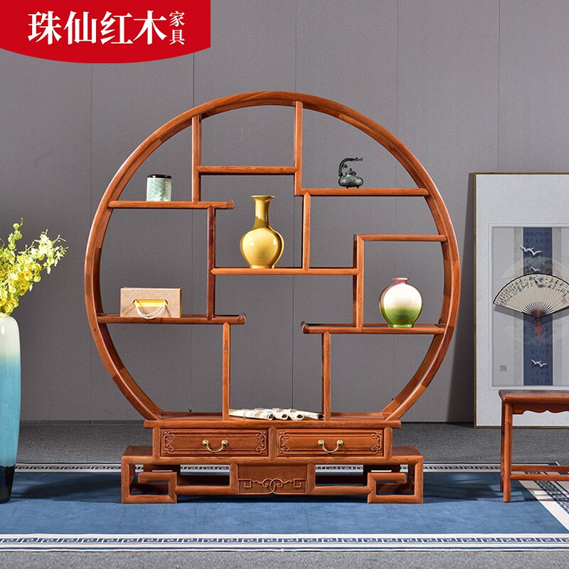 Dalwood Ancient Fittings Show Cabinet Chinese Redwood Furniture Myanmar Flower Mutabao Cabinet Tea