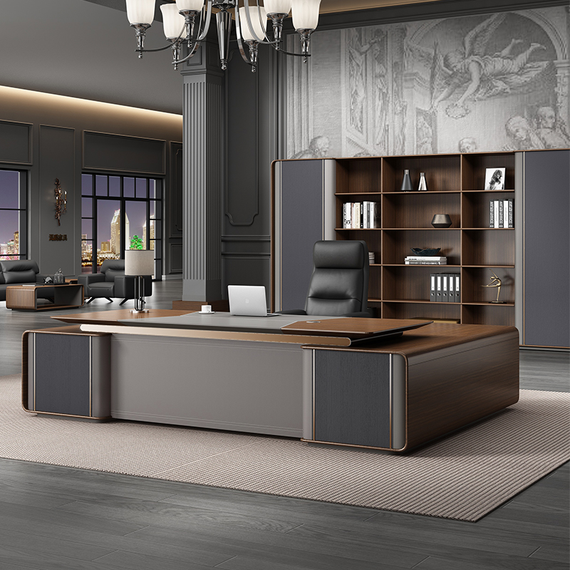 Chairman's Office Boss Desk High-end Light Extravagant Bandae Modern President Table Manager Table Desk Chair Combinations