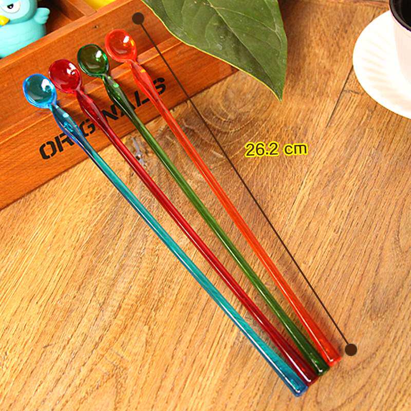 Acrylic Stirring Spoon Tablespoon Coffee Spoon Milk Tea Stirring Rod Long Handle Spoon Plastic Spoonful Coffee Spoon Long Bar Spoon
