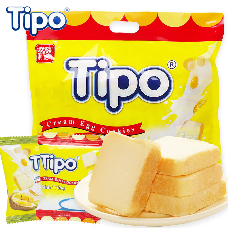 Vietnam imports tipo bread dry durian flavor breakfast cookie network red independent small packaging snack chips