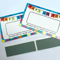 Creative double-sided scratch card reward teaching aids Early childhood kindergarten handwriting cute childrens English teacher praise teaching aids