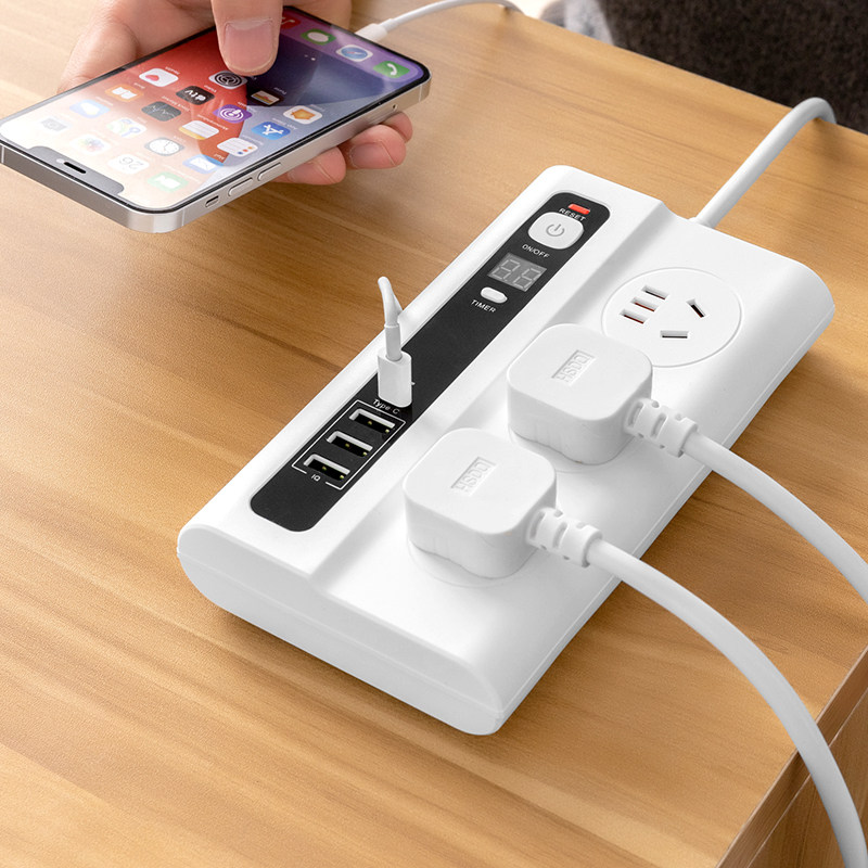 Intelligent multifunction remote control socket panel porous extension line timing switch row insertion usb insertion strip line multipurpose