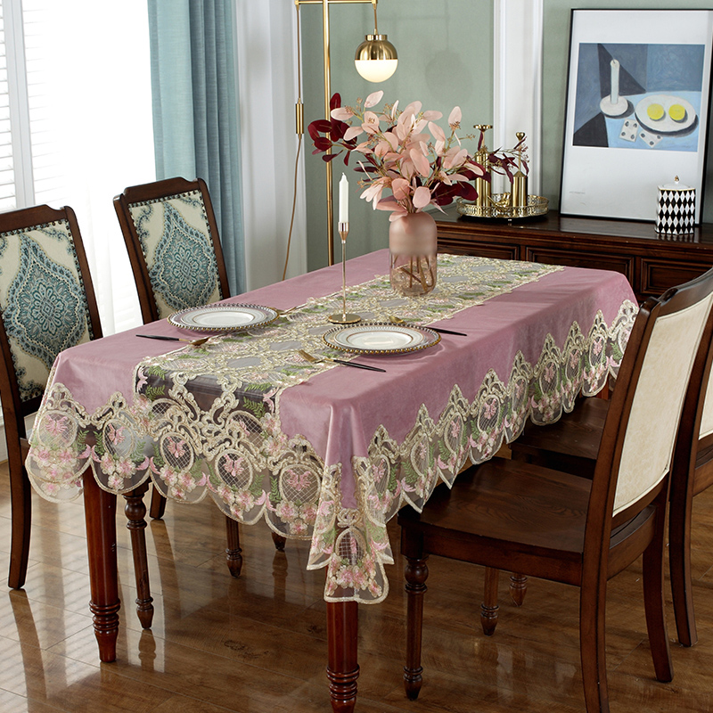 Nordic Teenage Hearts Dins Table Cloth Desk Pink Princess Wind Pure Color Tea Table Cloth Art Light Extravagant Minimalist Online Red-Taobao