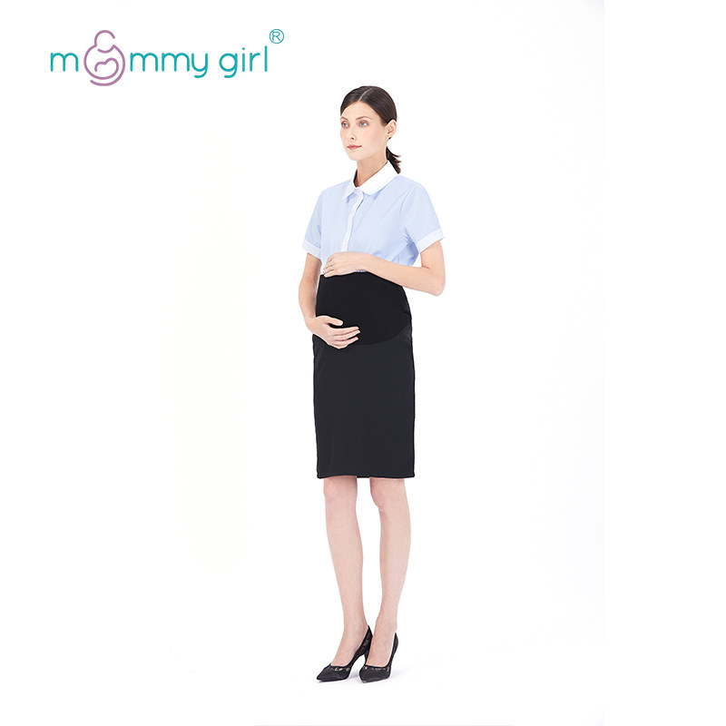 Pregnant woman bag skirt fork a step suit skirt with hips skirt shift dress black high waist belly dress