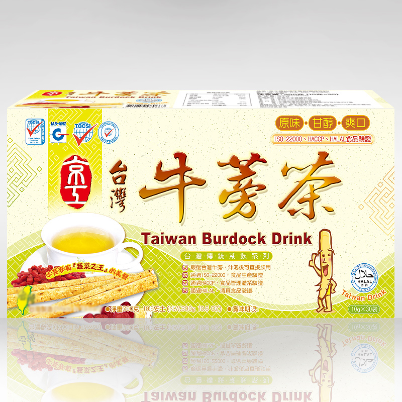 China Taiwan Jinggong burdock tea 30 bags * 10g burdock root tea Dongyang ginseng ox side burdock beef pound red dates wolfberry