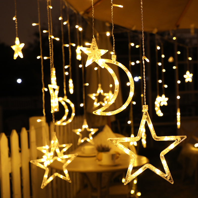 Solar outdoor garden lights stars waterproof lights with household small night lights balcony layout garden decoration string lights