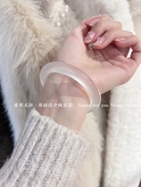 Madascar agate jade bracelet horse material jade bracelet white moonlight bracelet chalcedony lychee jelly girl ice jadeite