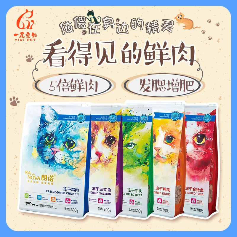 Lon Nol Ức gà khô đông lạnh 300g Đồ ăn nhẹ cho mèo Thịt bò Khô bò Kẹo dẻo Dinh dưỡng cho mèo Đồ ăn nhẹ cho mèo Thức ăn cho mèo đóng hộp - Đồ ăn nhẹ cho mèo