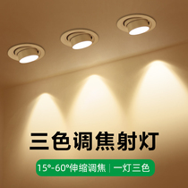 Zoom spotlight led ceiling light embedded cob downlight focusing gulls eye light spotlight living room aisle corridor home